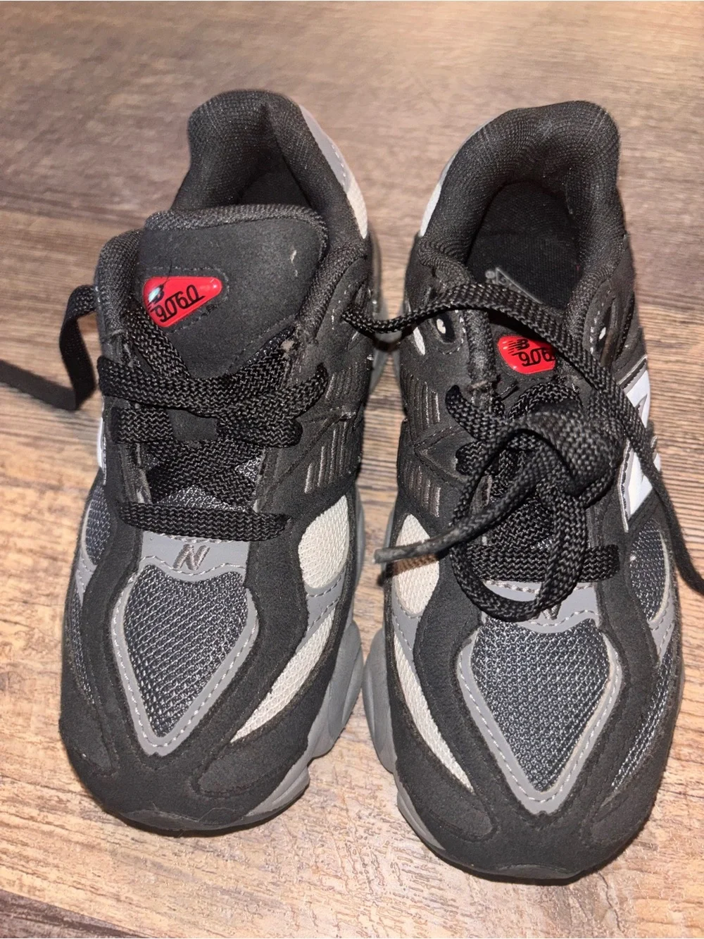 New Balance Kids Black and Gray Sneakers 13C